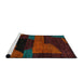 Sideview of Machine Washable Abstract Red Rug, wshabs4278