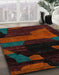 Machine Washable Abstract Red Rug in a Family Room, wshabs4278