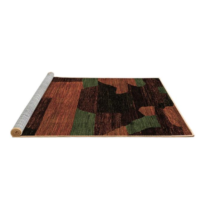 Sideview of Machine Washable Abstract Brown Modern Rug, wshabs4278brn