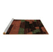 Sideview of Machine Washable Abstract Brown Modern Rug, wshabs4278brn