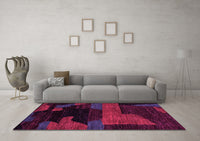 Machine Washable Abstract Pink Modern Rug, wshabs4278pnk