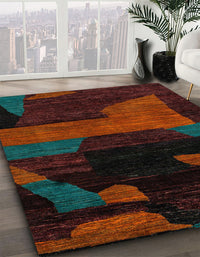 Abstract Red Modern Rug, abs4278