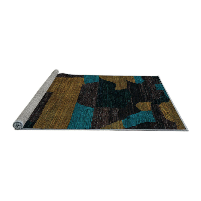 Sideview of Machine Washable Abstract Light Blue Modern Rug, wshabs4278lblu