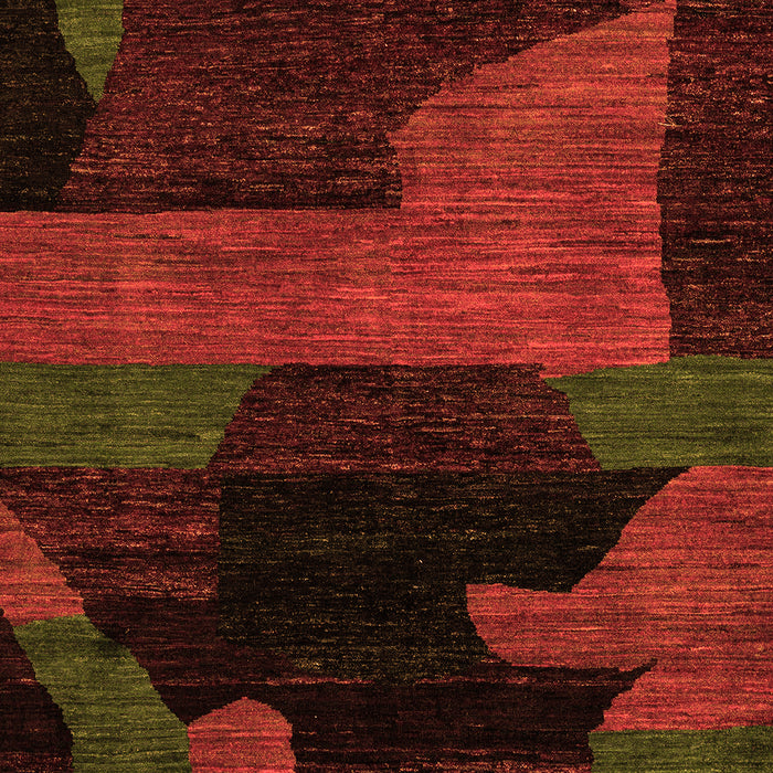 Machine Washable Abstract Orange Modern Area Rugs, wshabs4278org
