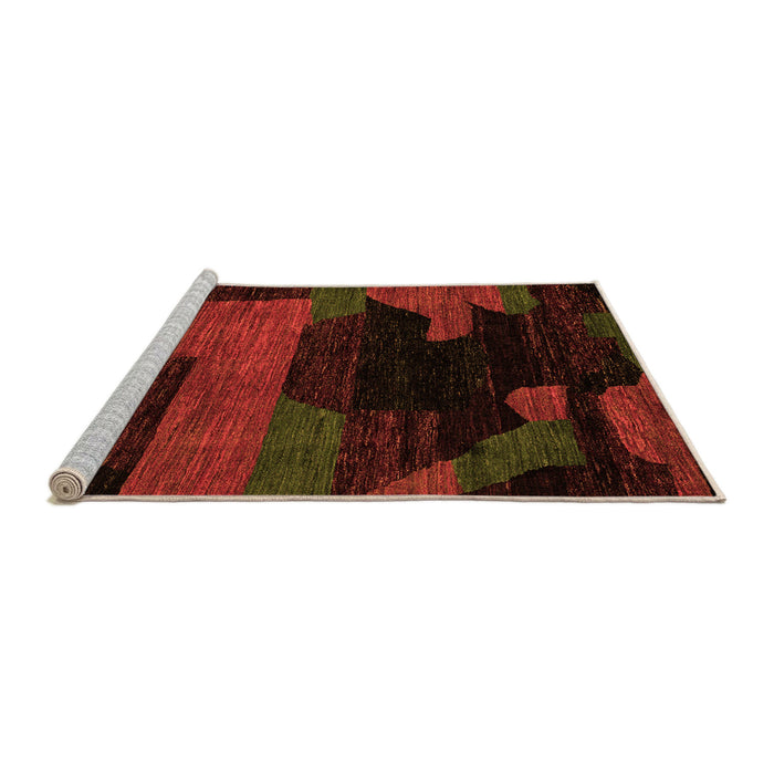 Sideview of Machine Washable Abstract Orange Modern Area Rugs, wshabs4278org