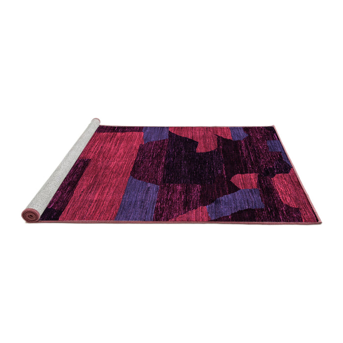 Sideview of Machine Washable Abstract Pink Modern Rug, wshabs4278pnk