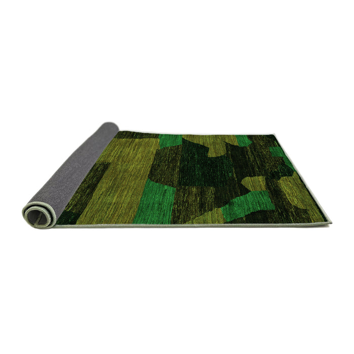 Sideview of Abstract Green Modern Rug, abs4278grn