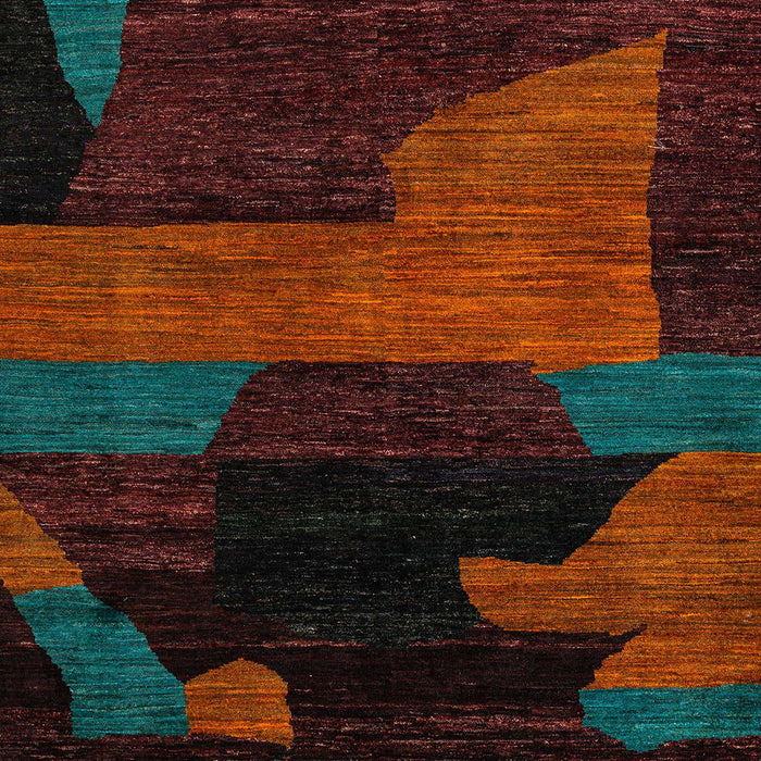 Machine Washable Abstract Red Rug, wshabs4278