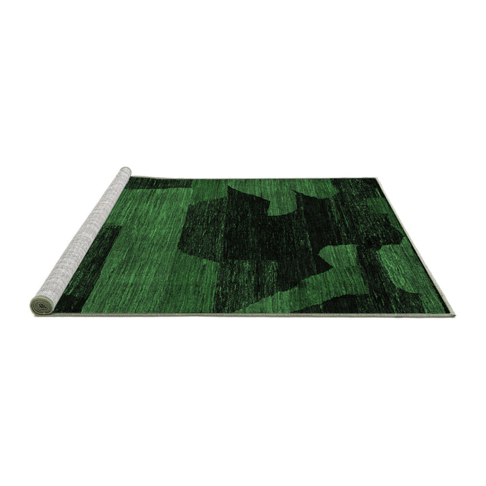 Sideview of Machine Washable Abstract Emerald Green Modern Area Rugs, wshabs4278emgrn