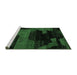 Sideview of Machine Washable Abstract Emerald Green Modern Area Rugs, wshabs4278emgrn