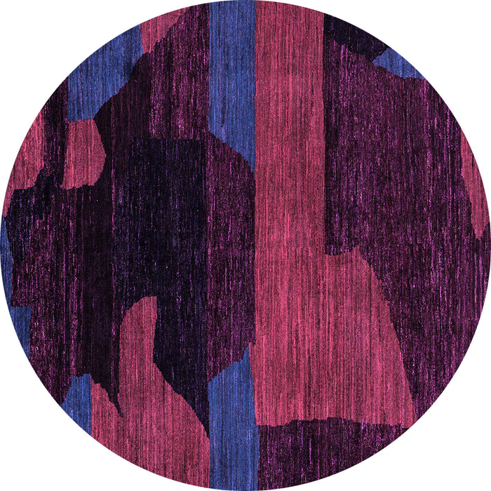 Round Abstract Purple Modern Rug, abs4278pur