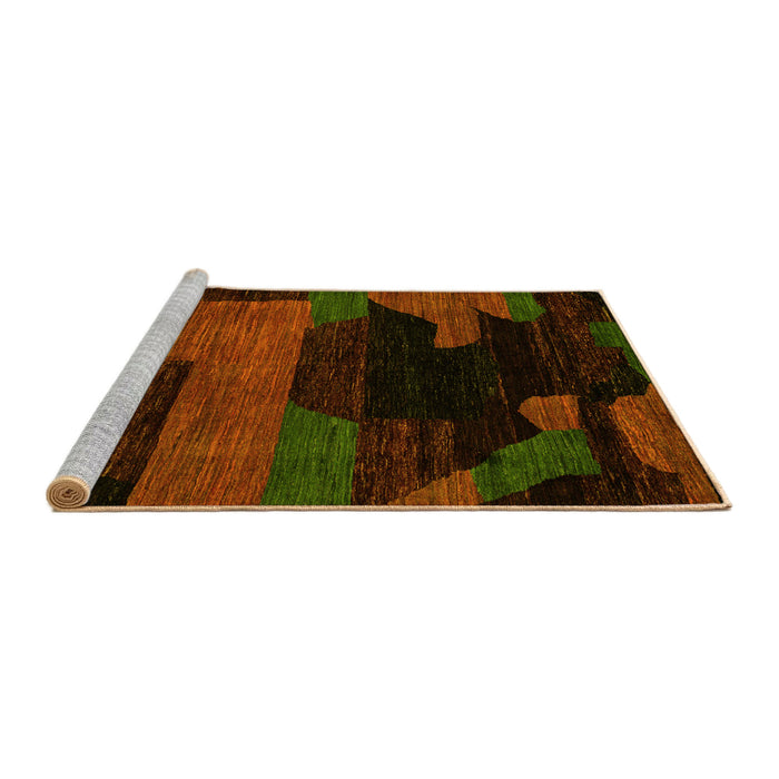 Sideview of Machine Washable Abstract Yellow Modern Rug, wshabs4278yw