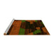 Sideview of Machine Washable Abstract Yellow Modern Rug, wshabs4278yw