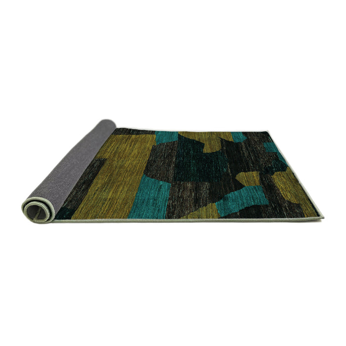 Sideview of Abstract Turquoise Modern Rug, abs4278turq
