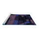 Sideview of Machine Washable Abstract Blue Modern Rug, wshabs4278blu