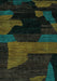 Machine Washable Abstract Turquoise Modern Area Rugs, wshabs4278turq