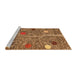 Sideview of Machine Washable Abstract Saddle Brown Rug, wshabs4279