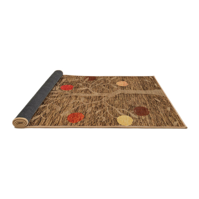 Sideview of Abstract Saddle Brown Modern Rug, abs4279