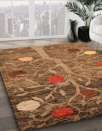 Abstract Saddle Brown Modern Rug, abs4279