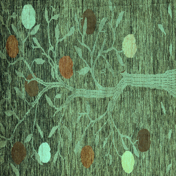 Square Abstract Turquoise Modern Rug, abs4279turq