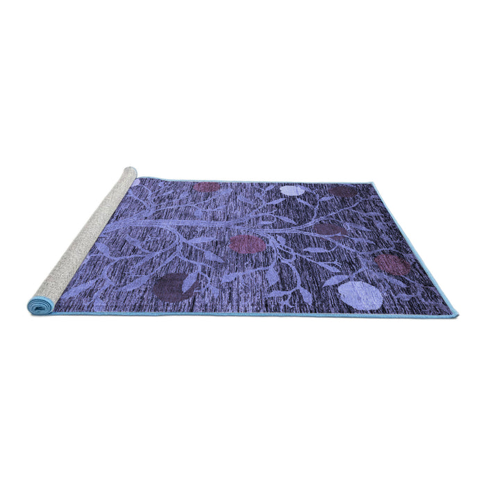 Sideview of Machine Washable Abstract Blue Modern Rug, wshabs4279blu