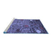 Sideview of Machine Washable Abstract Blue Modern Rug, wshabs4279blu