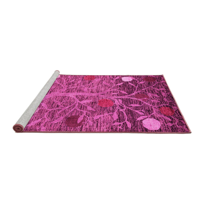 Sideview of Machine Washable Abstract Pink Modern Rug, wshabs4279pnk