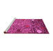 Sideview of Machine Washable Abstract Pink Modern Rug, wshabs4279pnk