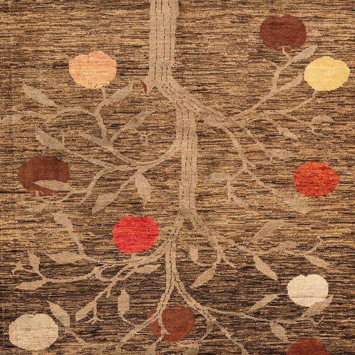 Machine Washable Abstract Saddle Brown Rug, wshabs4279