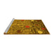 Sideview of Machine Washable Abstract Yellow Modern Rug, wshabs4279yw