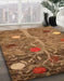 Abstract Saddle Brown Modern Rug in Family Room, abs4279