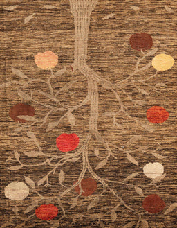 Abstract Saddle Brown Modern Rug, abs4279
