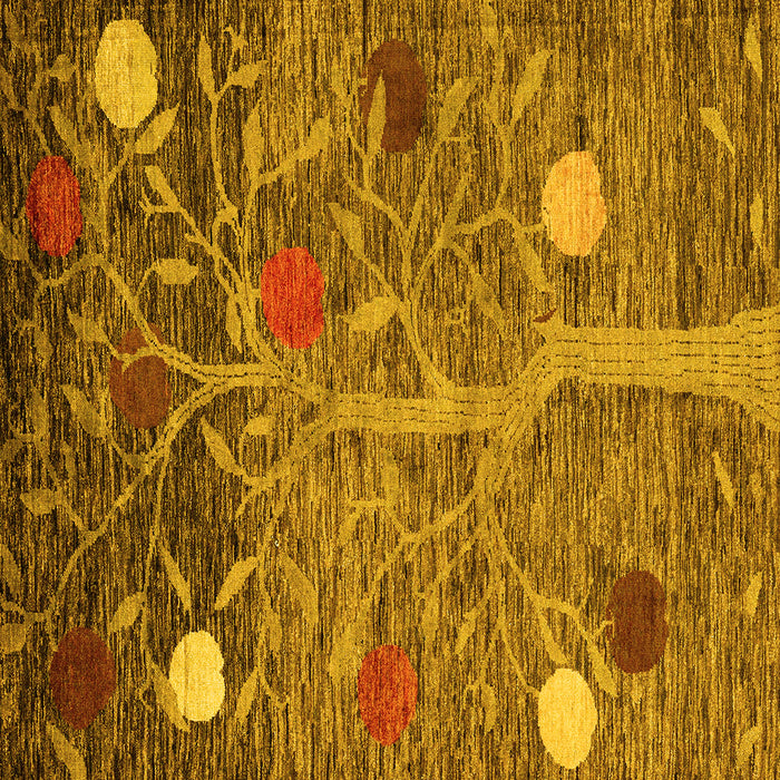 Square Abstract Yellow Modern Rug, abs4279yw