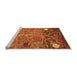 Sideview of Machine Washable Abstract Orange Modern Area Rugs, wshabs4279org