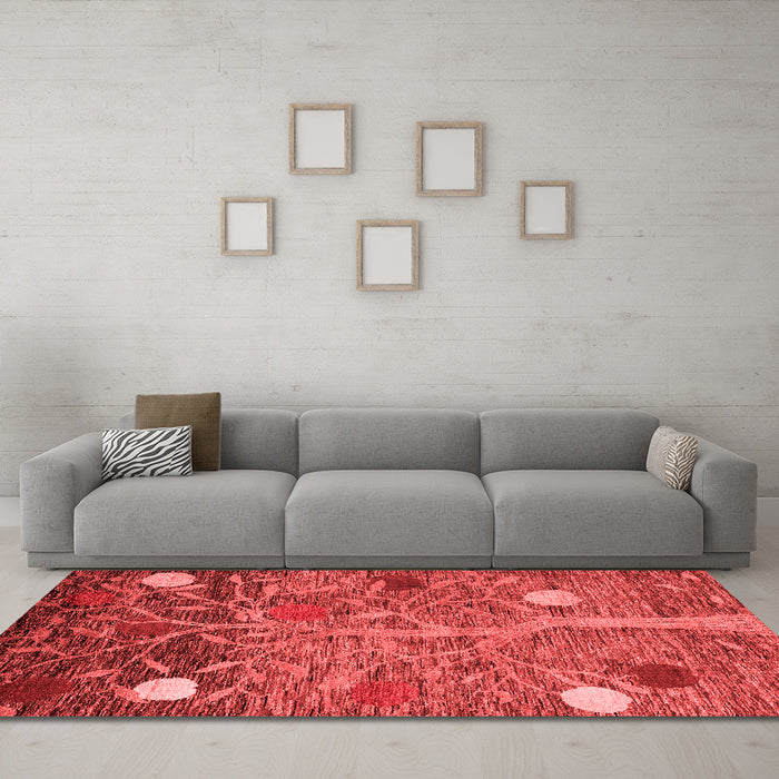 Modern Red Washable Rugs