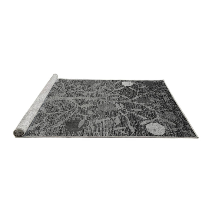 Sideview of Machine Washable Abstract Gray Modern Rug, wshabs4279gry