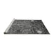 Sideview of Machine Washable Abstract Gray Modern Rug, wshabs4279gry