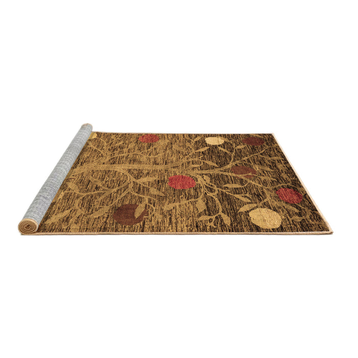 Sideview of Machine Washable Abstract Brown Modern Rug, wshabs4279brn