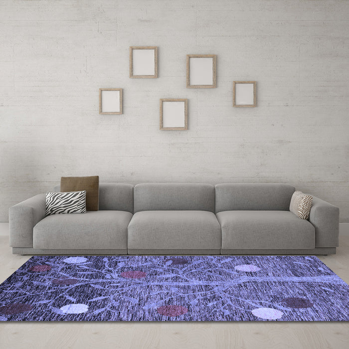 Machine Washable Abstract Blue Modern Rug in a Living Room, wshabs4279blu