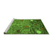 Sideview of Machine Washable Abstract Green Modern Area Rugs, wshabs4279grn