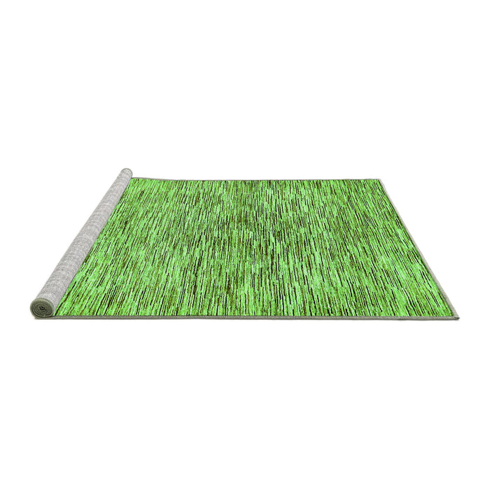 Sideview of Machine Washable Abstract Green Modern Area Rugs, wshabs427grn