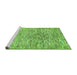 Sideview of Machine Washable Abstract Green Modern Area Rugs, wshabs427grn