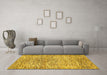 Machine Washable Abstract Yellow Modern Rug in a Living Room, wshabs427yw