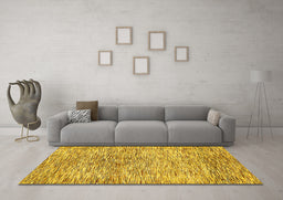 Machine Washable Abstract Yellow Modern Rug in a Living Room, wshabs427yw