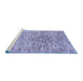 Sideview of Machine Washable Abstract Blue Modern Rug, wshabs427blu