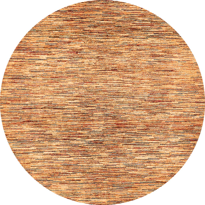 Round Machine Washable Abstract Orange Modern Area Rugs, wshabs427org