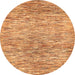 Round Machine Washable Abstract Orange Modern Area Rugs, wshabs427org