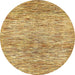 Round Abstract Chrome Gold Yellow Modern Rug, abs427