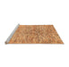 Sideview of Machine Washable Abstract Orange Modern Area Rugs, wshabs427org