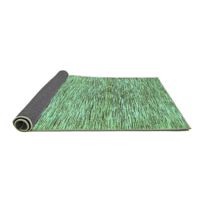 Sideview of Abstract Turquoise Modern Rug, abs427turq